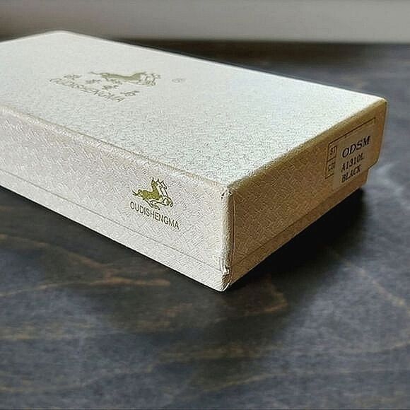 BNIB Oudishengma black leather clutch wallet - Picture 3 of 16